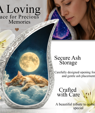 Cat Heaven Urn for Human & Pet Ashes – Personalized Cat Heaven Cremation Urn