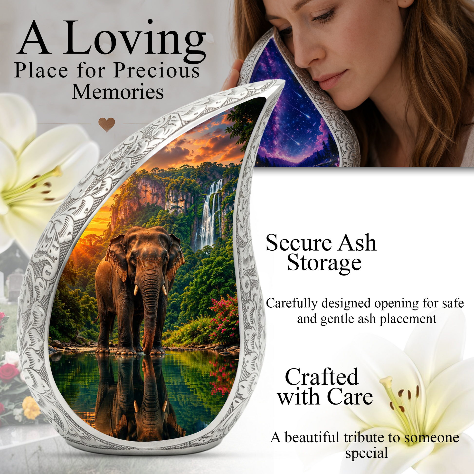 Elephant Urn for Human Ashes | Adult Cremation Urn