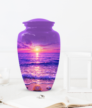 Personalized Ocean Sunset Cremation Urn | Adult, Large, Mini & Keepsake Urn for Human Ashes