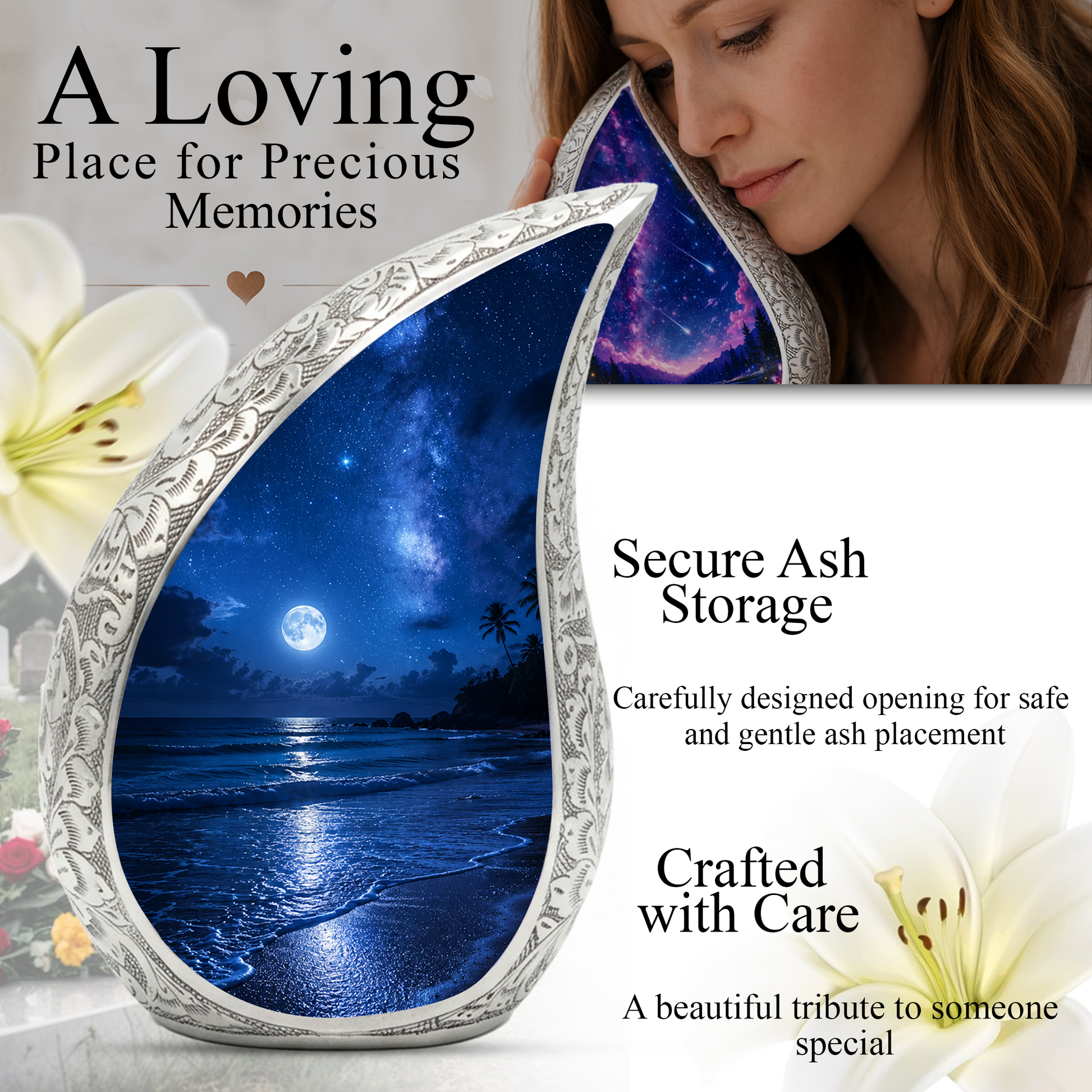 Ocean Beach Urn for Human Ashes | Beach Urns, Ocean Wave Cremation Urn