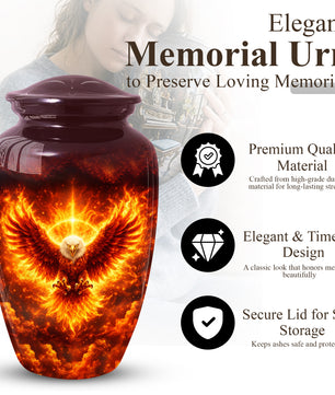 Angel Wing Eagle Urn for Mom-Keepsake Large Urn For Human Ashes