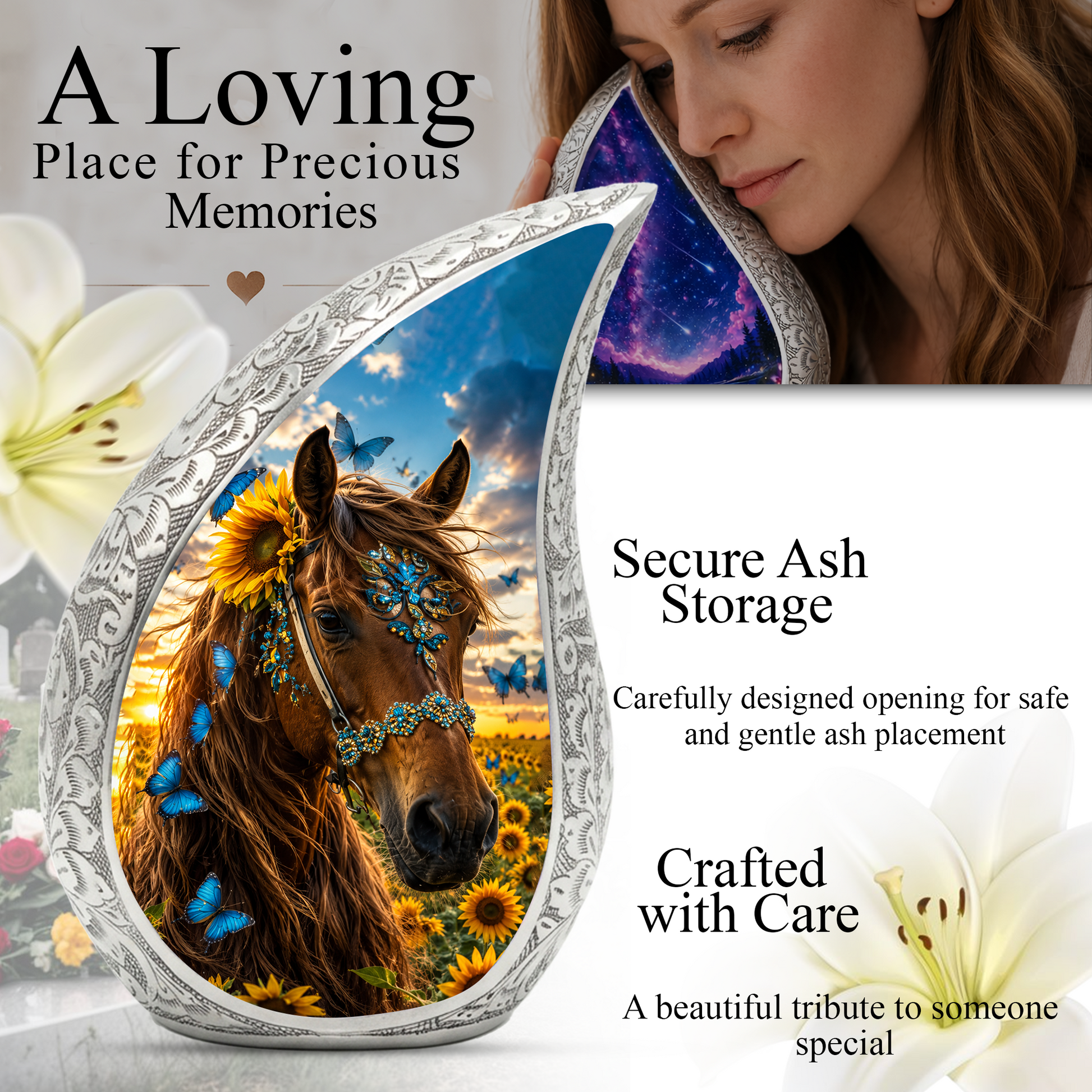 Horse Urn for Human Ashes – Adult Cremation Urn for Horse Lovers