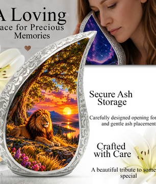 Lion Cremation Urn for Ashes, Lion Memorial Urn, Personalized Adult Cremation Urn