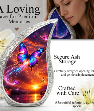 Beautiful Butterfly Urn for Human Ashes | Butterfly Cremation Urn for Mom, Women,
