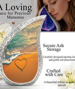 Beach Memorial Urn | Ocean Waves Cremation Urn | Personalized Urn for Mom & Loved Ones