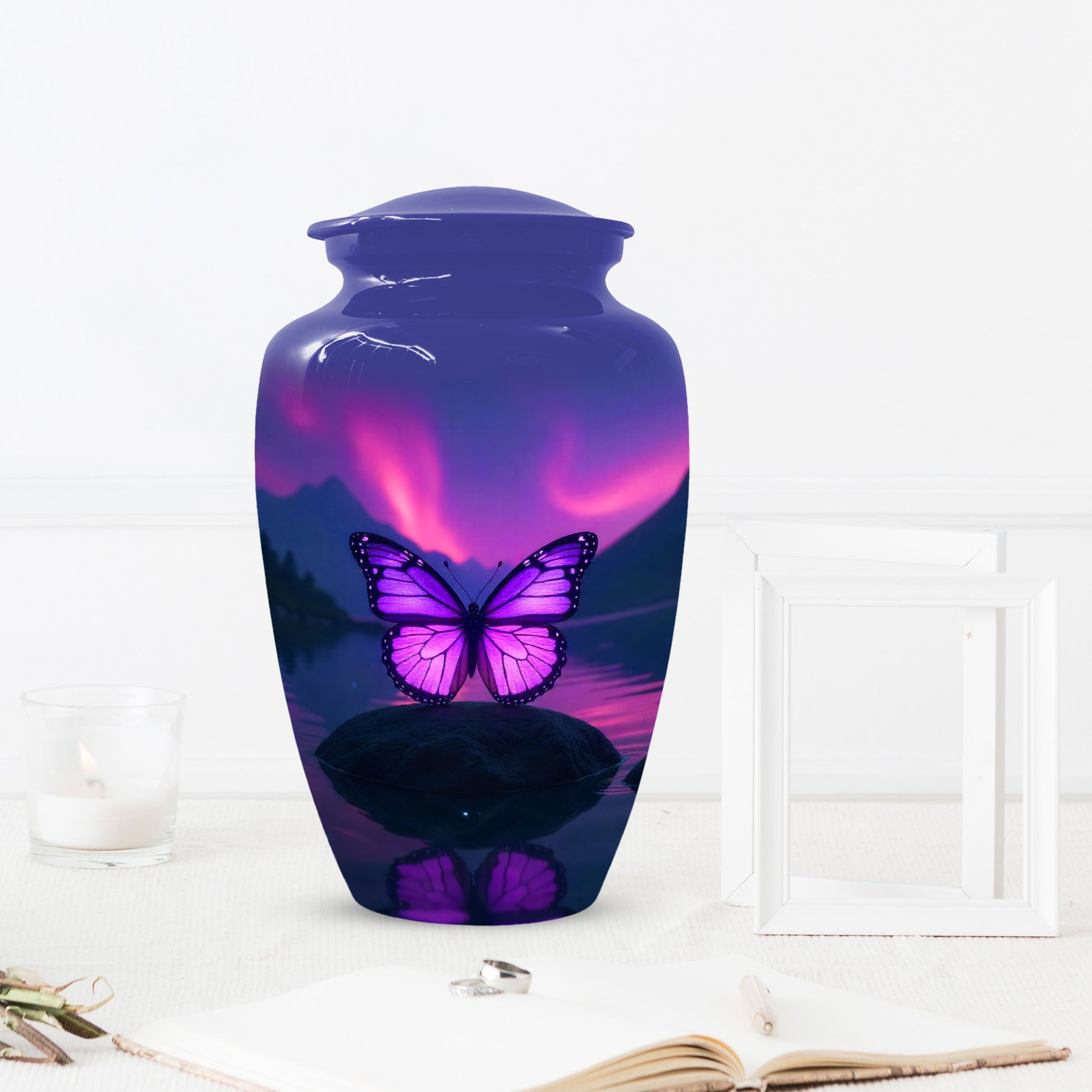 Purple Butterfly Urn for Human Ashes | Purple Butterfly Cremation Urn