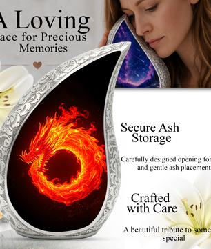 Dragon Memorial Urn for Dad | Adult Cremation Urn for Ashes