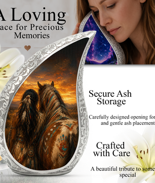 Native American Urn for Human Ashes – Beautiful Memorial Urn for Mom, Women & Female Loved Ones