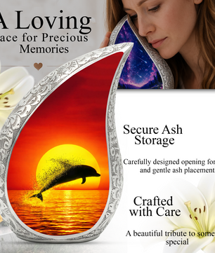 Dolphin Memorial Urn for Mom, Adult Cremation Urn for Ashes