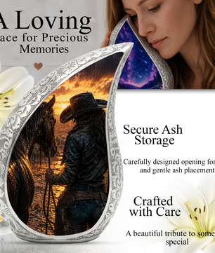 Cowgirl Urn for Human Ashes – Beautiful Western Cremation Urn for Mom, Women, Mother, Sister & Daughte