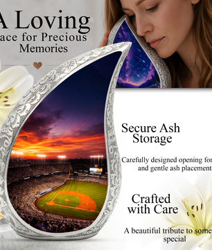 Baseball Stadium Memorial Urn | Personalized Cremation Urn for Dad