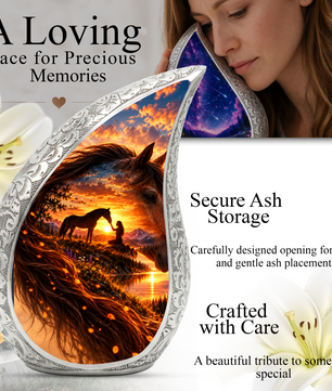 Horse Cremation Urn for Ashes, Horse Memorial Urn, Keepsake Adult Cremation Urn