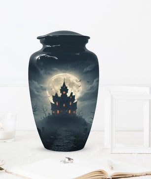 Gothic Haunted House Adult Urn for Human Ashes | Halloween Memorial Adult Cremation Urn for Ashes