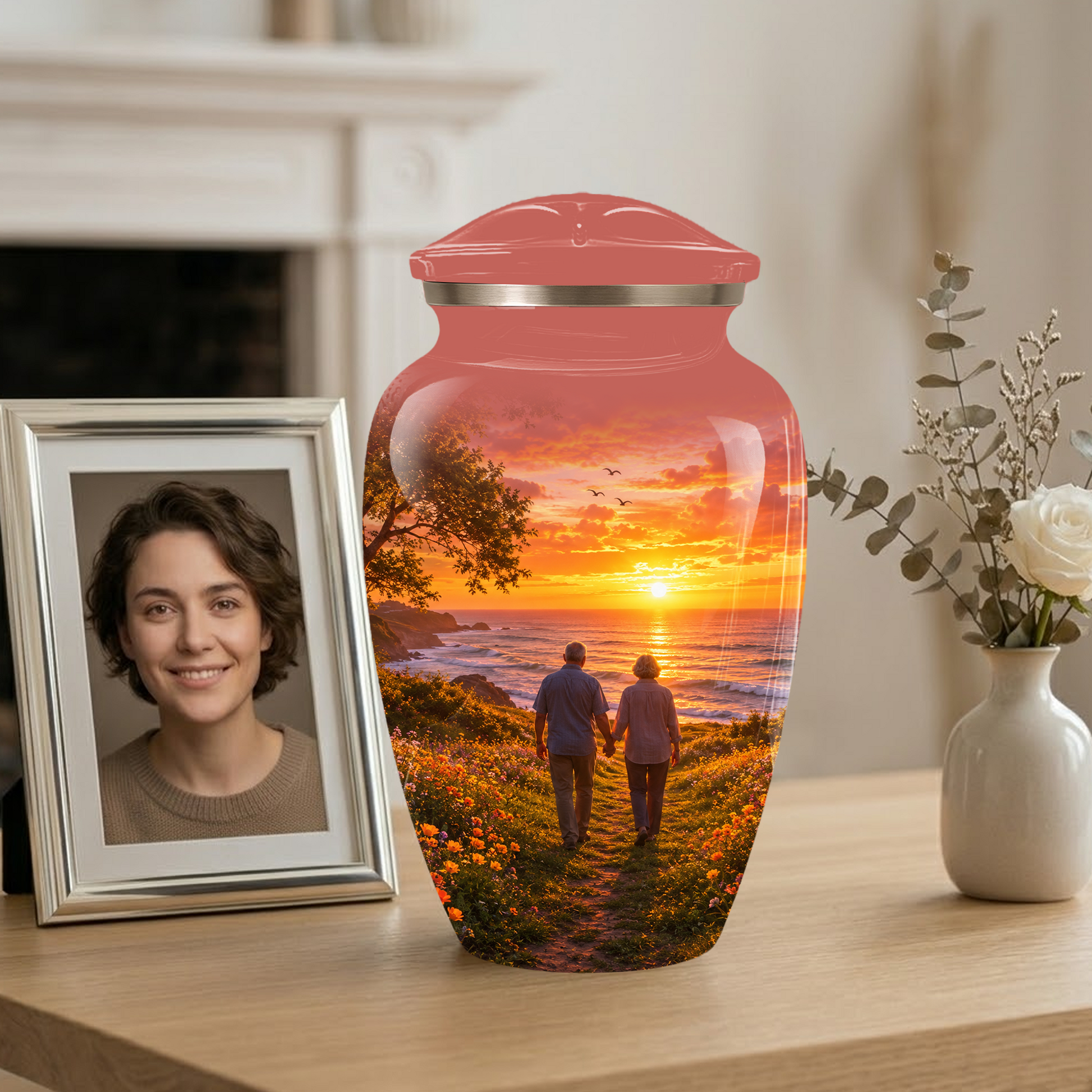 Extra Large Cremation Urn For Couples Ashes - Custom Companion Urns For Mom and Dad