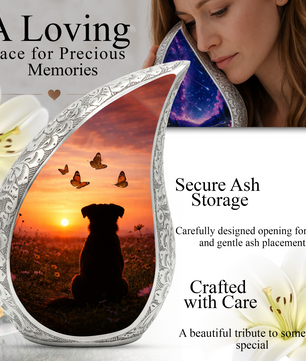 Dog Sunset Urn for Human & Pet Ashes – Personalized Dog Urn