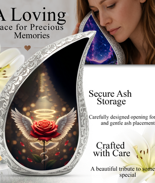 Angel Rose Urn for Mom | Personalized Memorial Urn for Ashes