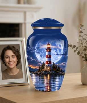 Lighthouse Adult Cremation Urn for Ashes | Ocean Memorial Urn | Personalized Adult Urn for Human Ashes