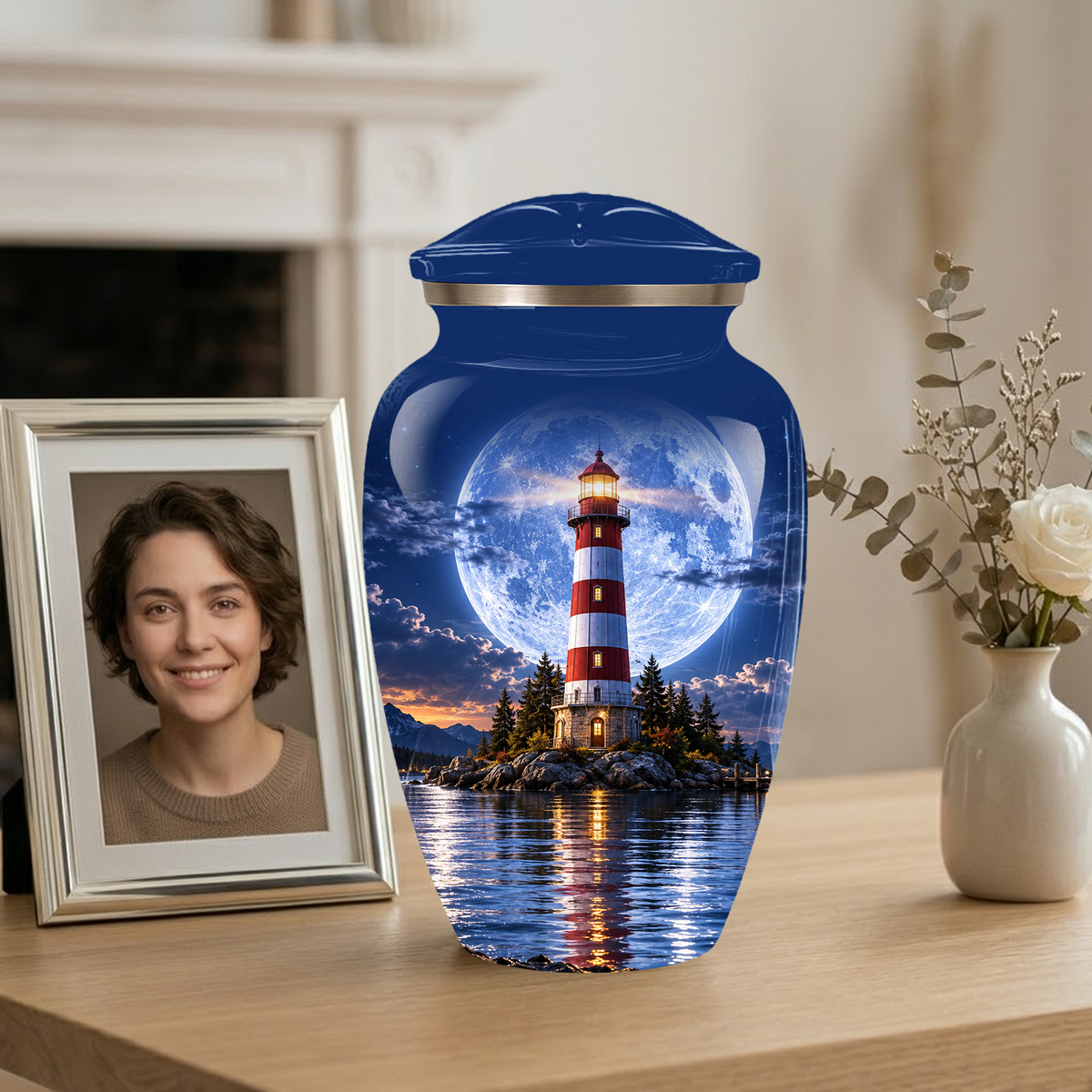 Lighthouse Adult Cremation Urn for Ashes | Ocean Memorial Urn | Personalized Adult Urn for Human Ashes