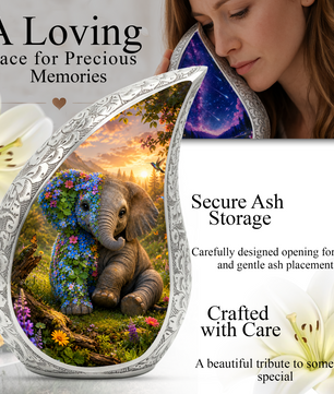 Elephant Urn for Human Ashes | Majestic Elephant Adult Cremation Urn | Wildlife Memorial Urn