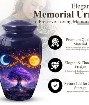 Tree of Life Urn for Mom- Purple Moon Memorial Large Urn|Adult Female Cremation Urn