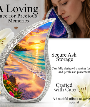 Ocean Beach Urn for Mom, Ocean Cremation Urn for Women | Keepsake Urn For Ashes