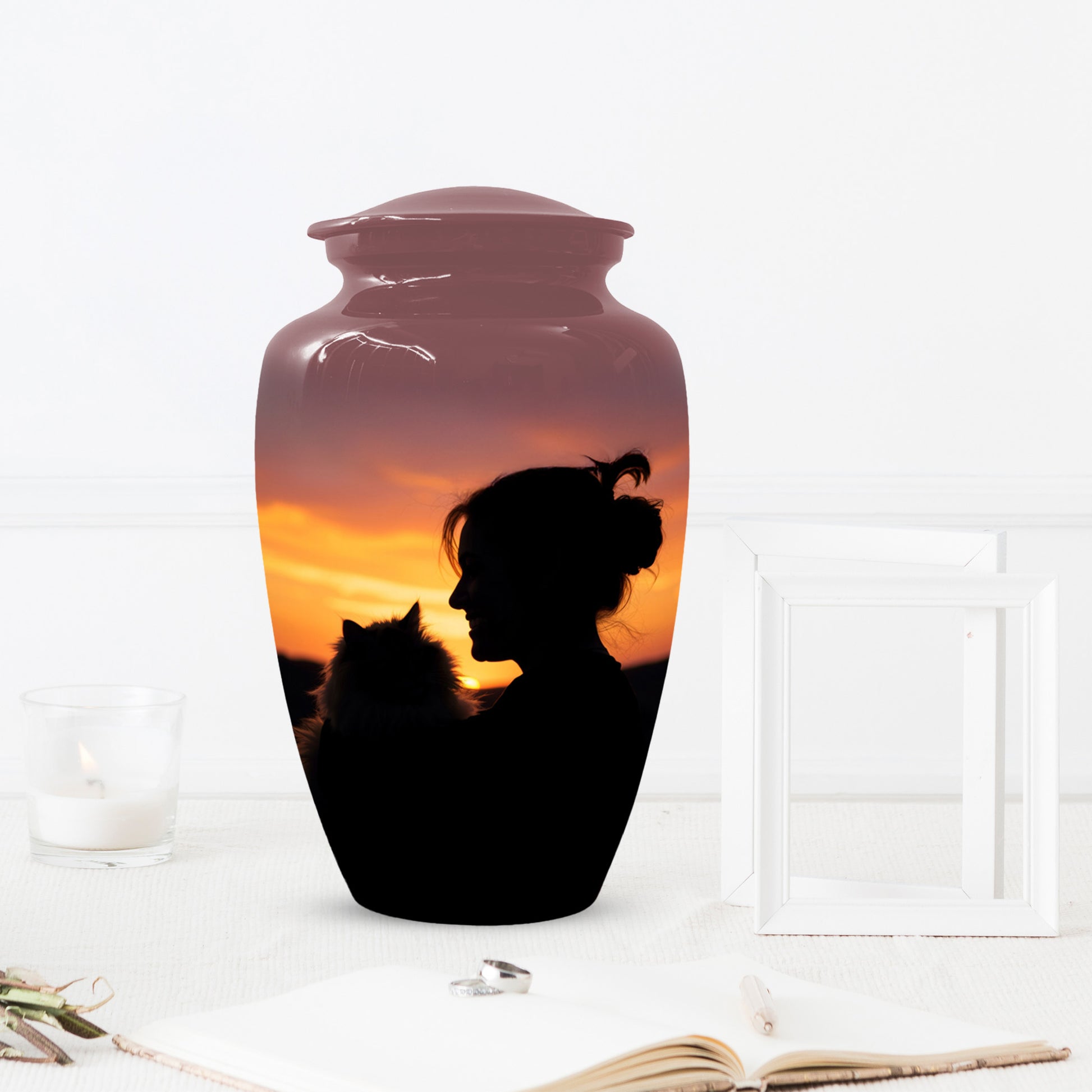 Personalized Cat Urn for Ashes | Custom Metal Pet Memoria