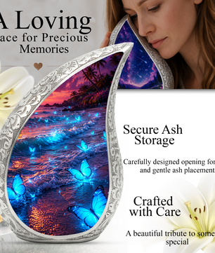 Butterfly Beach Ocean Urn for Human Ashes | Butterfly Urn for Ashes