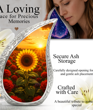 Sunflower Urn for Mom | Beautiful Cremation Urn for Women & Ashes