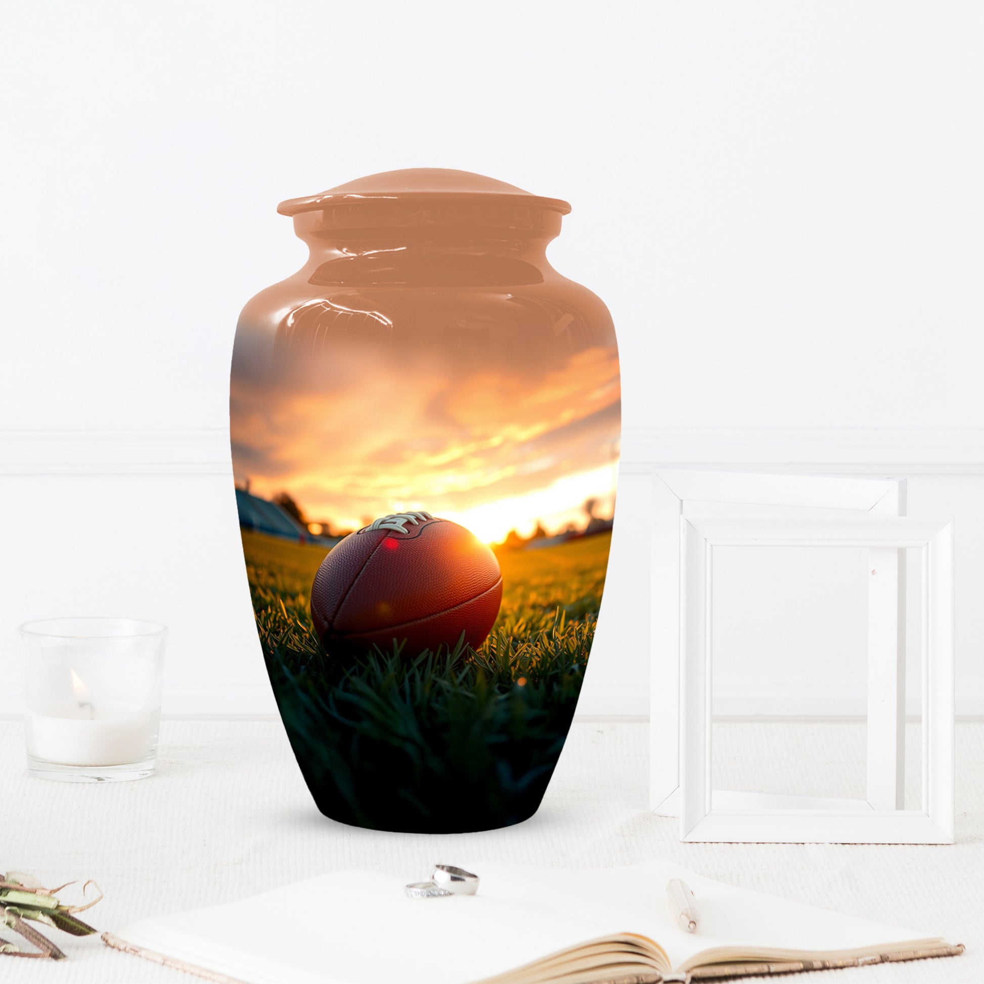 Football Urn for Dad – Custom Football Cremation Urns for Ashes |  Sports Memorial  Keepsake for Father,
