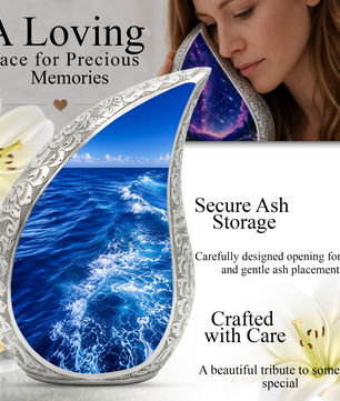 Ocean Wave Urn for Ashes, Personalized Beach Cremation Urn for Mom & Dad