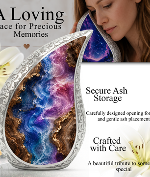 Abstract Cremation Urn for Ashes, Adult Urn for Human Ashes