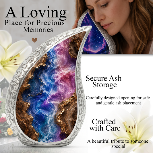 Abstract Cremation Urn for Ashes, Adult Urn for Human Ashes