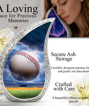 Baseball Funeral Urn for Dad, Baseball Memorial Urn for Human Ashes