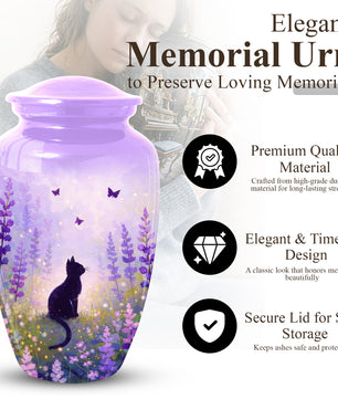 Cat Urn for Mom | Beautiful Cat Cremation  Large Urn for Mother|Funeral Urn for Human Ashes
