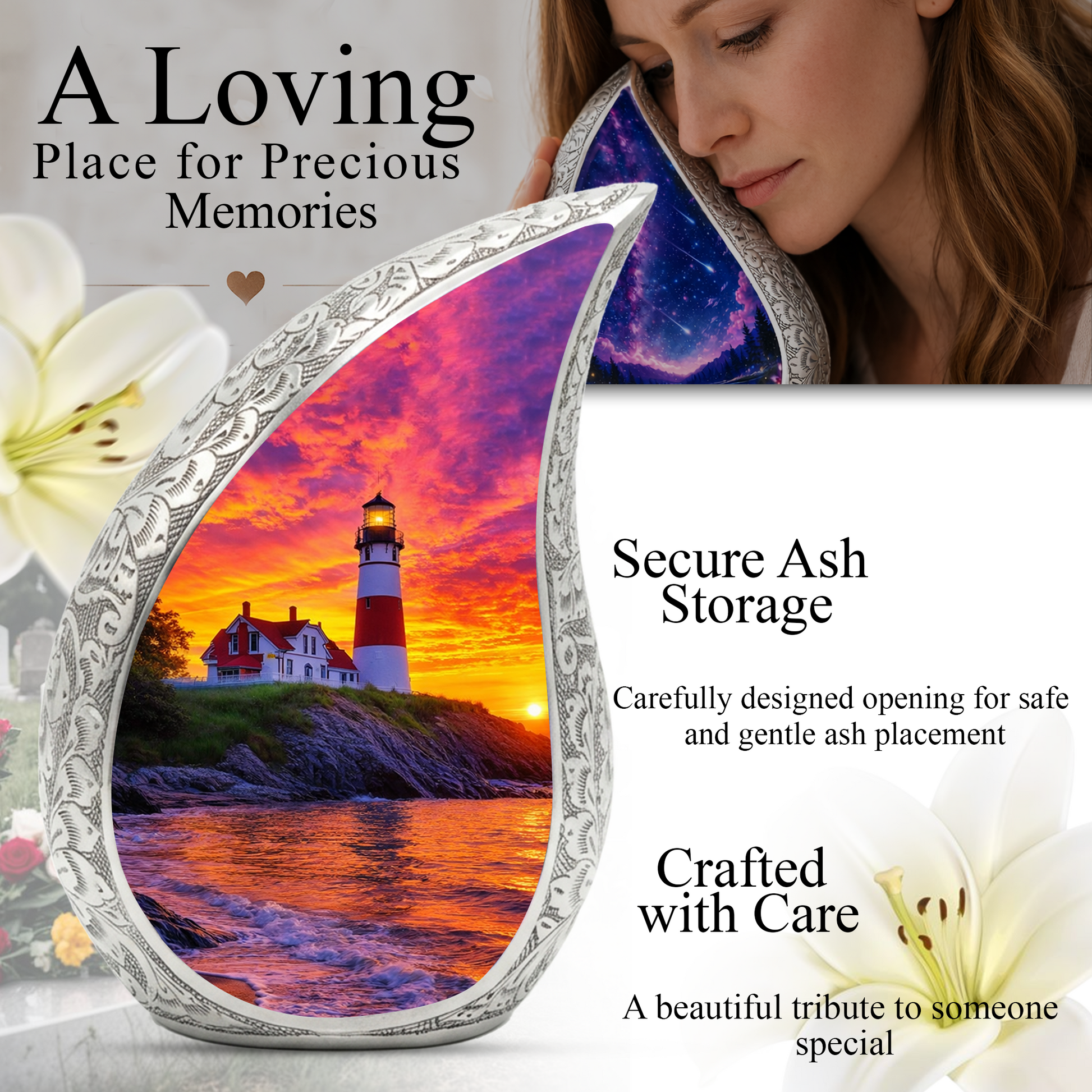 Lighthouse Urn for Mom | Adult Cremation Urn for Men