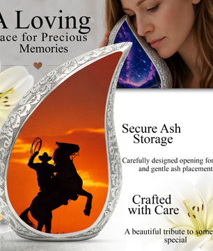 Cowboy Urn for Dad, Personalized Western Memorial