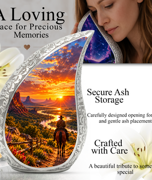 Cowboy Horse Cremation Urn for Ashes, Western Memorial Urn, Cowboy Adult Urn, Horse Lover Urn