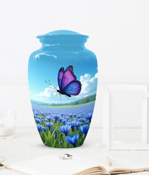 Purple Butterfly Urn for Human Ashes | Elegant Purple Butterfly Cremation Urn for Adult Memorial