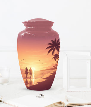 Beach Sunset Cremation Urn for Human Ashes | Personalized Adult Urn, Ocean Theme Urn & Beach Keepsake Urn