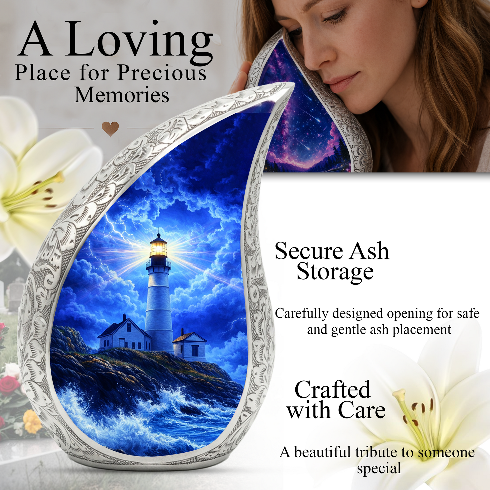 Lighthouse Adult Urn for Human Ashes