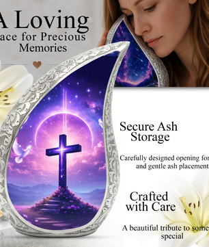 Christian Cross Adult Urn for Human Ashes