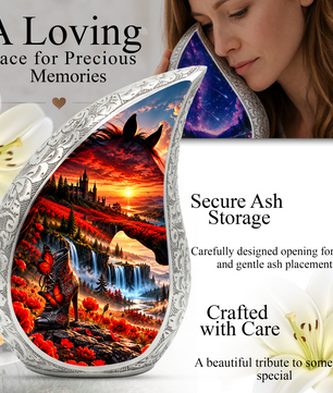 Horse Cremation Urn for Ashes, Horse Memorial Urn, Equestrian Adult Urn, Horse Lover Cremation Urn