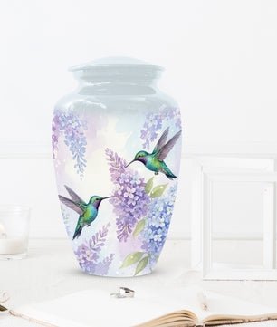 Hummingbird Floral Adult Urn for Human Ashes | Personalized Adult Cremation Urn