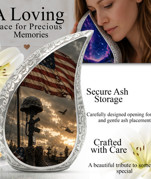 Military Urn for Human Ashes | Adult Military Cremation Urn & Patriotic Memorial Urn