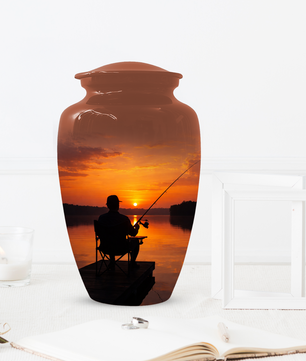 Fishing Cremation Urn for Dad | Personalized Gone Fishing Urn for Human Ashes