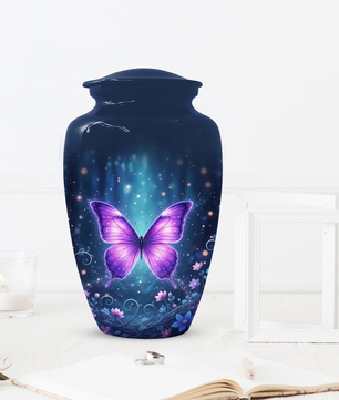Purple Butterfly Urn for Ashes, Custom Butterfly Cremation Urn