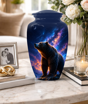 Bear Cremation Urn for Dad Ashes - Wildlife Memorial Extra Large Keepsake Urns
