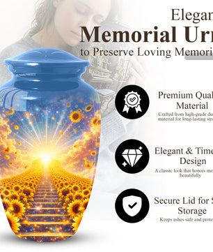 Sunflower Urn for Mom, Adult Female Large Urn for Ashes