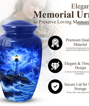 Lighthouse Memorial Urn for Dad, Personalized Adult Cremation Large  Urn