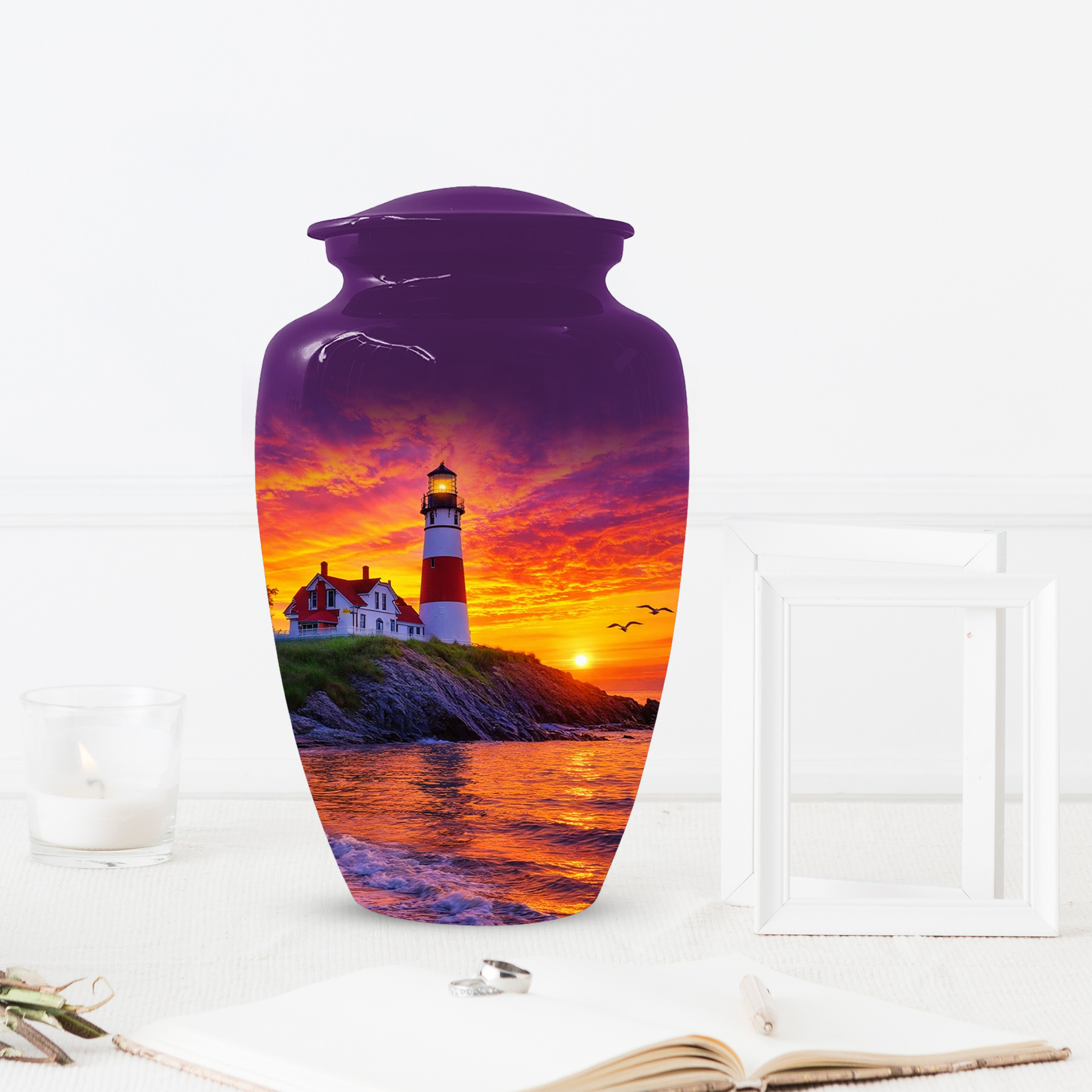 Lighthouse Cremation Urn for Ashes | Memorial Urn for Mom, Dad, Women & Men